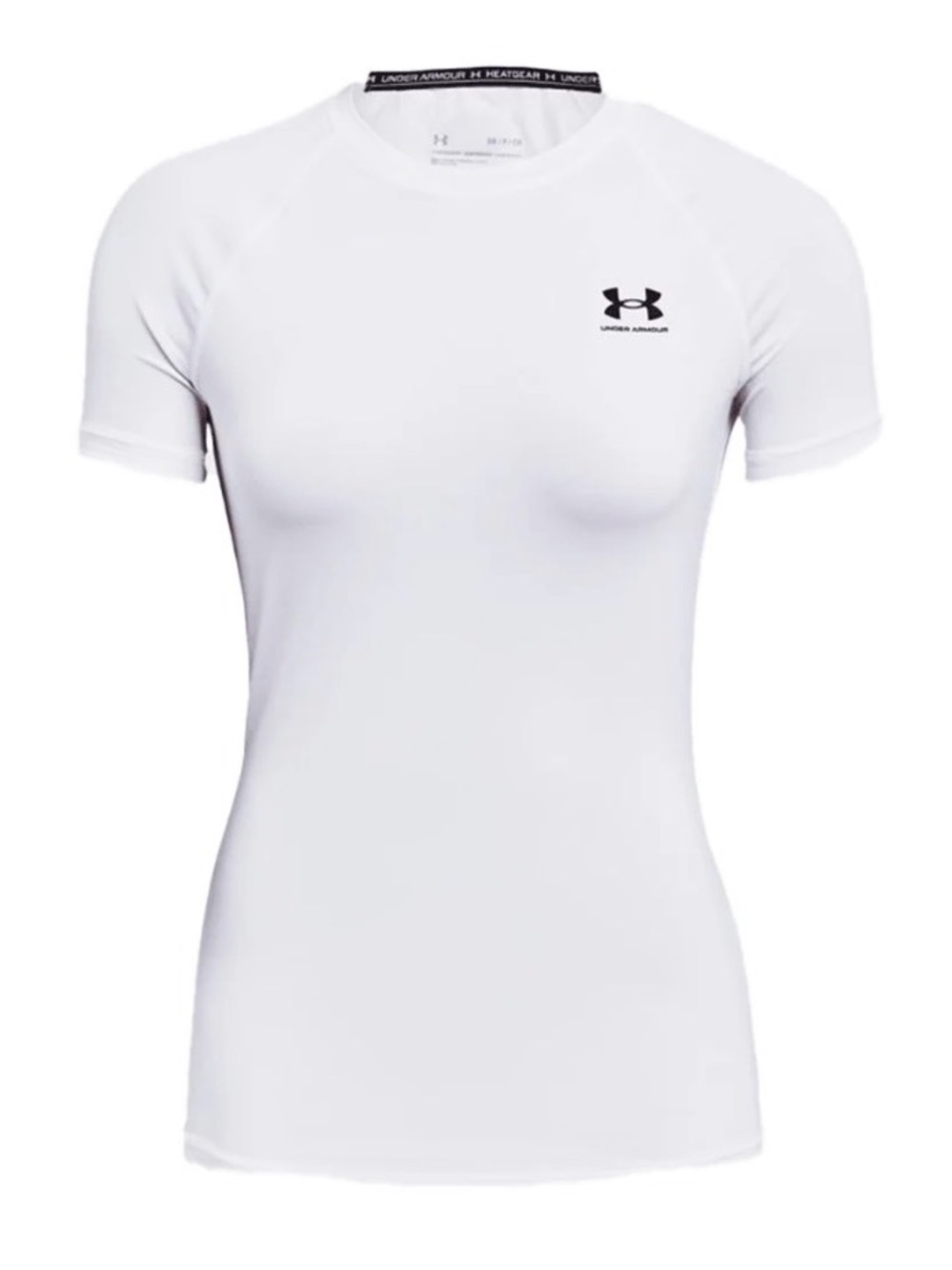 Under Armour Women's Short Sleeve HeatGear Tee - White with Black Logo